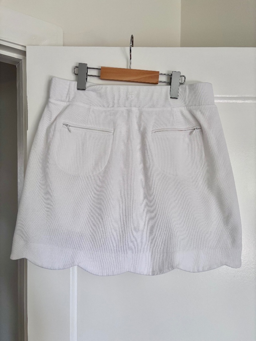 T by Talbots White Waffle Knit Cotton Blend Tennis Skort Women’s Size Medium